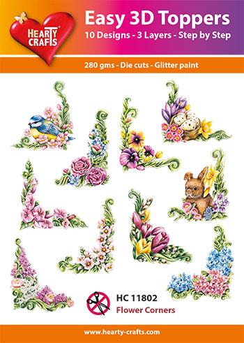 HEARTY CRAFTS EASY 3D TOPPERS FLOWERS CORNER - HC11802