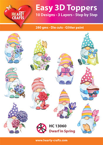 HEARTY CRAFTS EASY 3D TOPPERS DWARF IN SPRING - HC13060