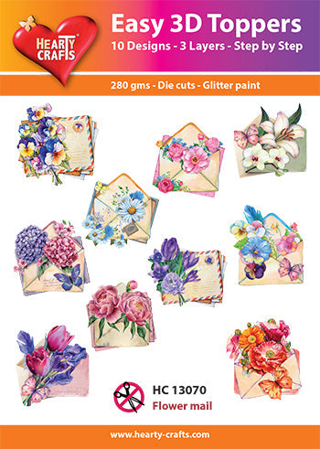 HEARTY CRAFTS EASY 3D TOPPERS FLOWER GREETINGS - HC13070