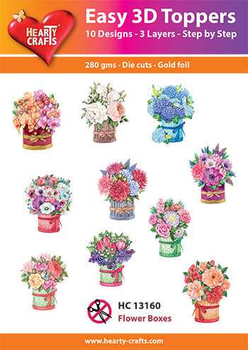 HEARTY CRAFTS EASY 3D TOPPERS FLOWER BOXES - HC13160