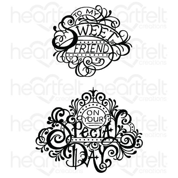 HEARTFELT CREATIONS FANCY SPECIAL DAY CLING STAMP SET - HCPC3935