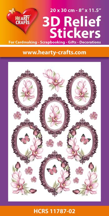 HEARTY CRAFTS 3D RELIEF STICKERS A4 BAROQUE FRAMES - HCRS11787-02