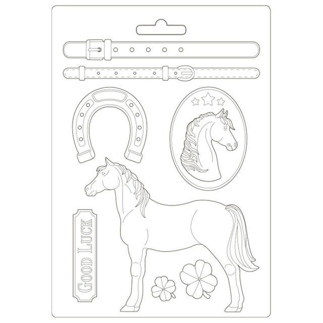 STAMPERIA SOFT MOULDS A4 ROMANTIC HORSES STANDING HORSE - K3PTA4500