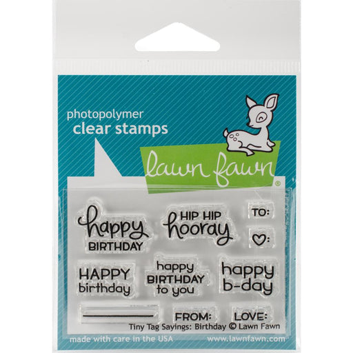 LAWN FAWN CLEAR STAMP TINY TAG SAYINGS BIRTHDAY - LF1421