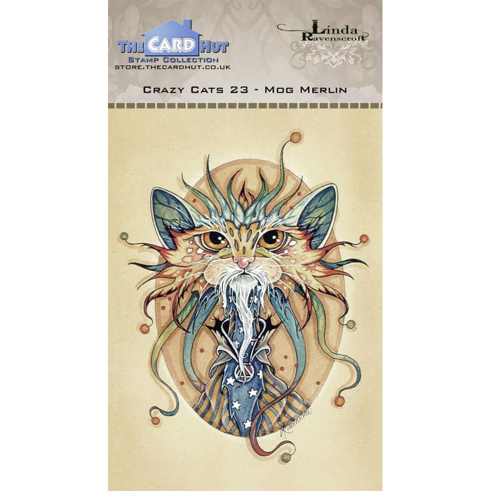 THE CARD HUT STAMP CRAZY CAT 23 MOG MERLIN - LRCC023