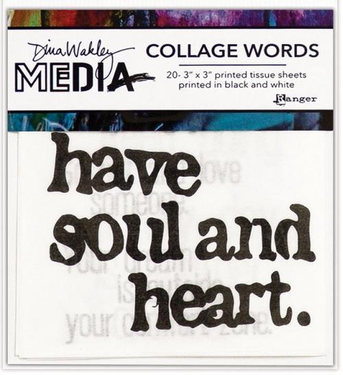 DINA WAKLEY MEDIA COLLAGE PAPER WORDS 3 X 3 INCH - MDA63834