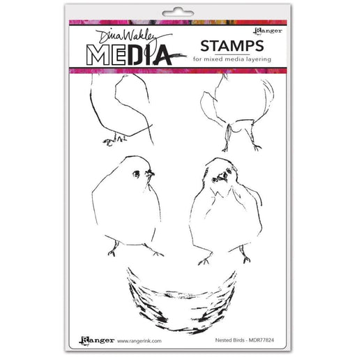 DINA WAKLEY CLING STAMP NESTED BIRDS - MDR77824