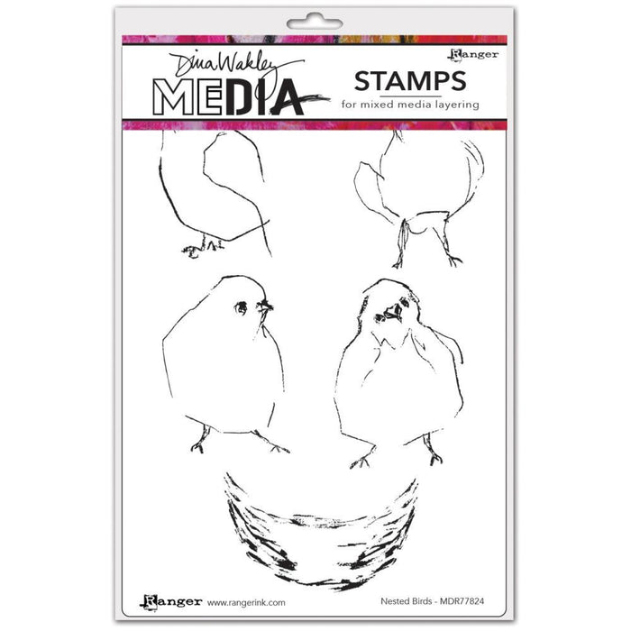 DINA WAKLEY CLING STAMP NESTED BIRDS - MDR77824