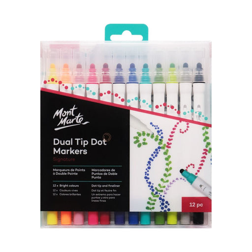 MM DOT MARKERS DUAL TIP 12PC