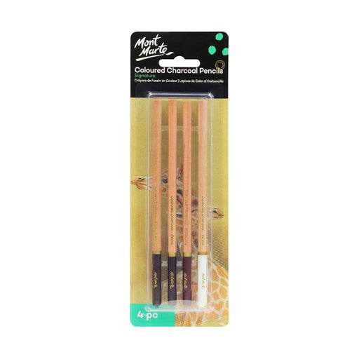 MMCOLOURED CHARCOAL PENCILS PKT 4