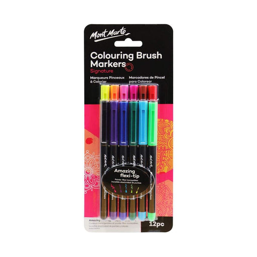 MM COLOURING BRUSH MARKERS 12PC - MPN0104