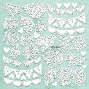 MINTAY BY KAROLA CHIPBOARD LACE AND FLOWERS