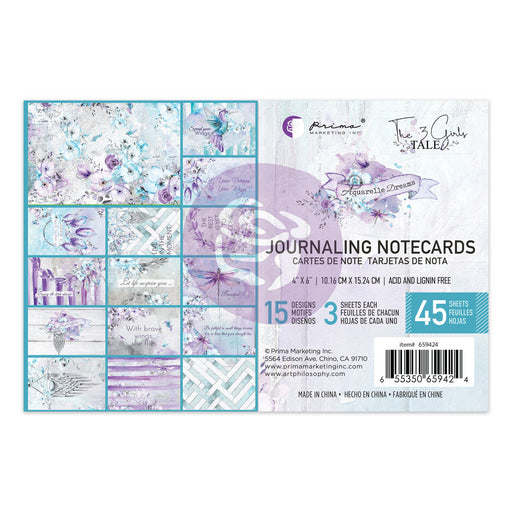 PRIMA AQUARELLE DREAMS COLLECTION 4X6 JOURNALING NOTECARDS - P659424