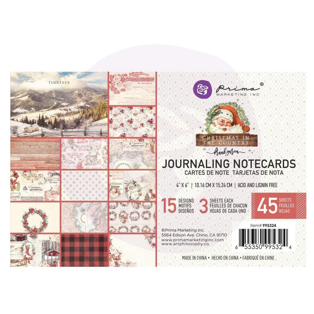 PRIMA XMAS IN THE COUNTRY COLL 4 X 6 JOURNALING CARDS - P995324