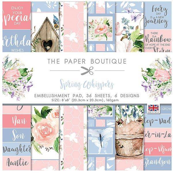 THE PAPER BOUTIQUE 8 X 8 EMBELLISHMENT PAD SPRING WHISPERS - PB1505
