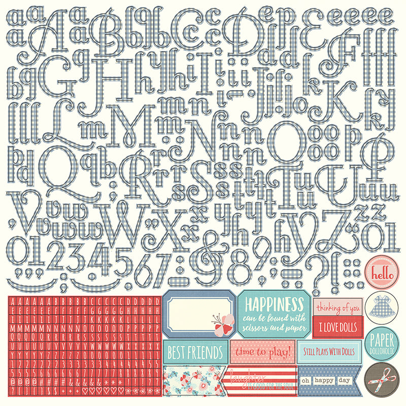 PHOTO PLAY 12X12 PAPER DOLLS ALPHA STICKER - PD2198 — Bevs Cross Crafts