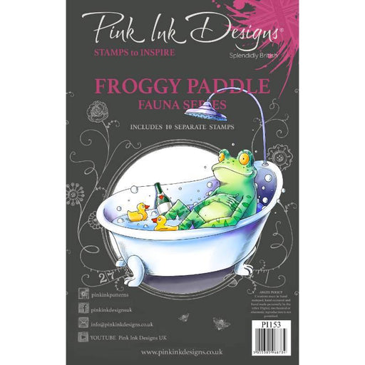 PINK INK DESIGNS FROGGY PADDLE 6 IN X 8 IN CLEAR STAMP SET - PI153