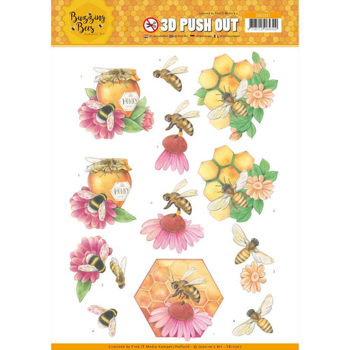 JEANINES ART 3D PUSH OUT BUZZING BEE HONEY BEE - SB10367