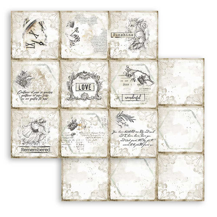 STAMPERIA 12X12 PAPER ROMANTIC JOURNAL CARDS