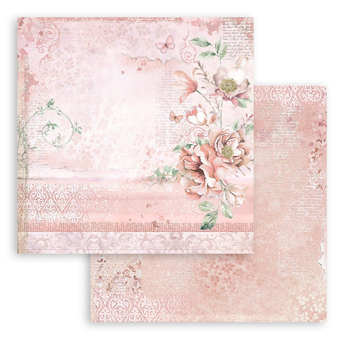 STAMPERIA 12X12 PAPER DOUBLE FACE- ROSELAND FLOWERS - SBB936