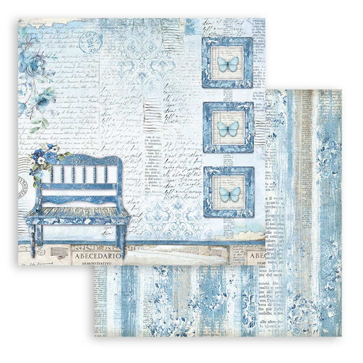 STAMPERIA 12X12 PAPER DOUBLE FACE-BLUE LAND BENCH