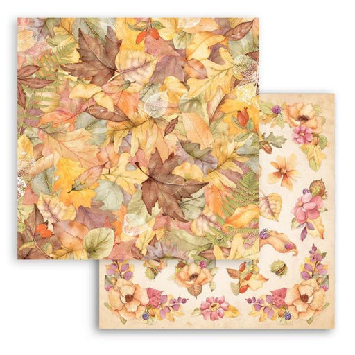 STAMPERIA 12X12 PAPER DOUBLE FACE-WOODLAND LEAVES