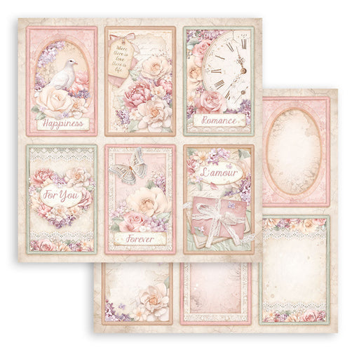 STAMPERIA 12X12 PAPER DOUBLE FACE - ROMANCE FOREVER 6 CARDS - SBB976