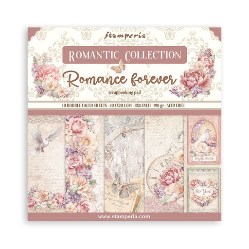 STAMPERIA 8 X 8 PAPER PACK DOUBLE FACE - ROMANCE FOREVER - SBBS96