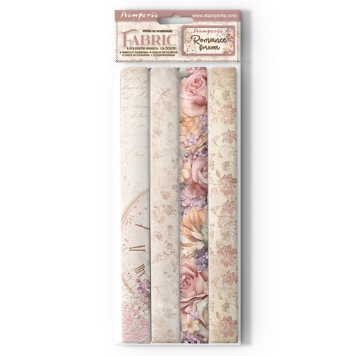 STAMPERIA PACK 4 SHEETS FABRIC CM 30X30 - ROMANCE FOREVER - SBPLT21