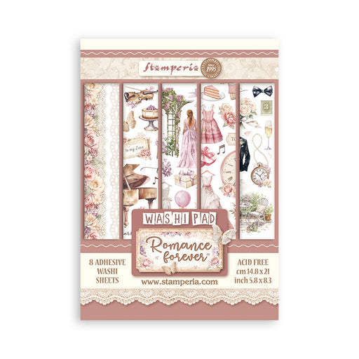 STAMPERIA WASHI PAD 8 SHEETS A5 - ROMANCE FOREVER - SBW02