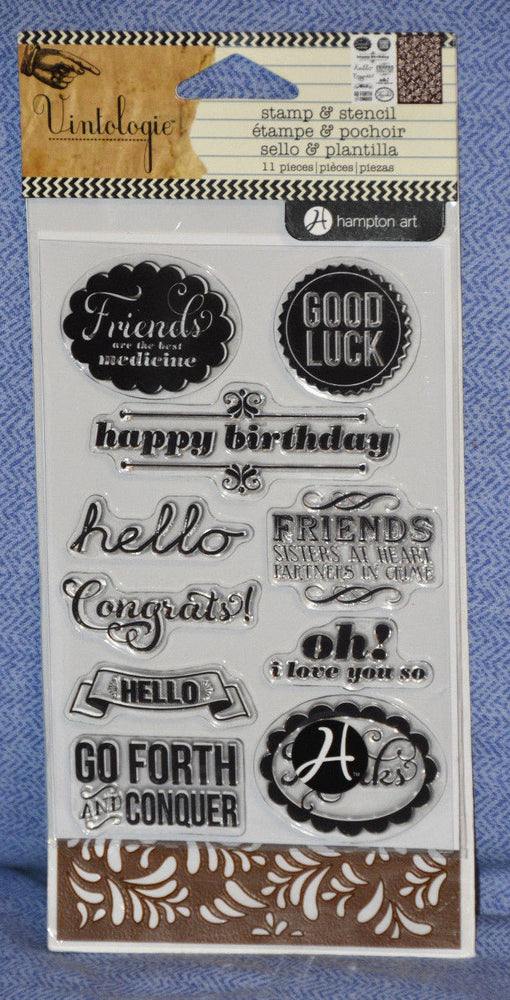 VINTOLOGIE CLEAR STAMP AND STENCIL OCCASIONS