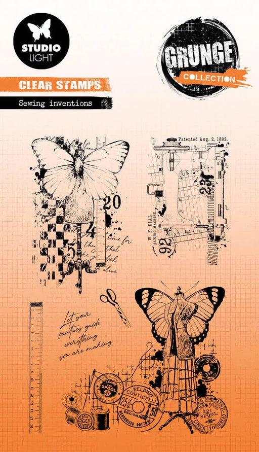 SL CLEAR STAMPS SEWING INVENTIONS GRUNGE COLLECTION