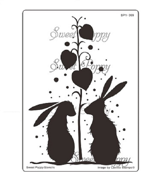 SWEET POPPY STENCIL SHOWER OF LOVE - SP1-309