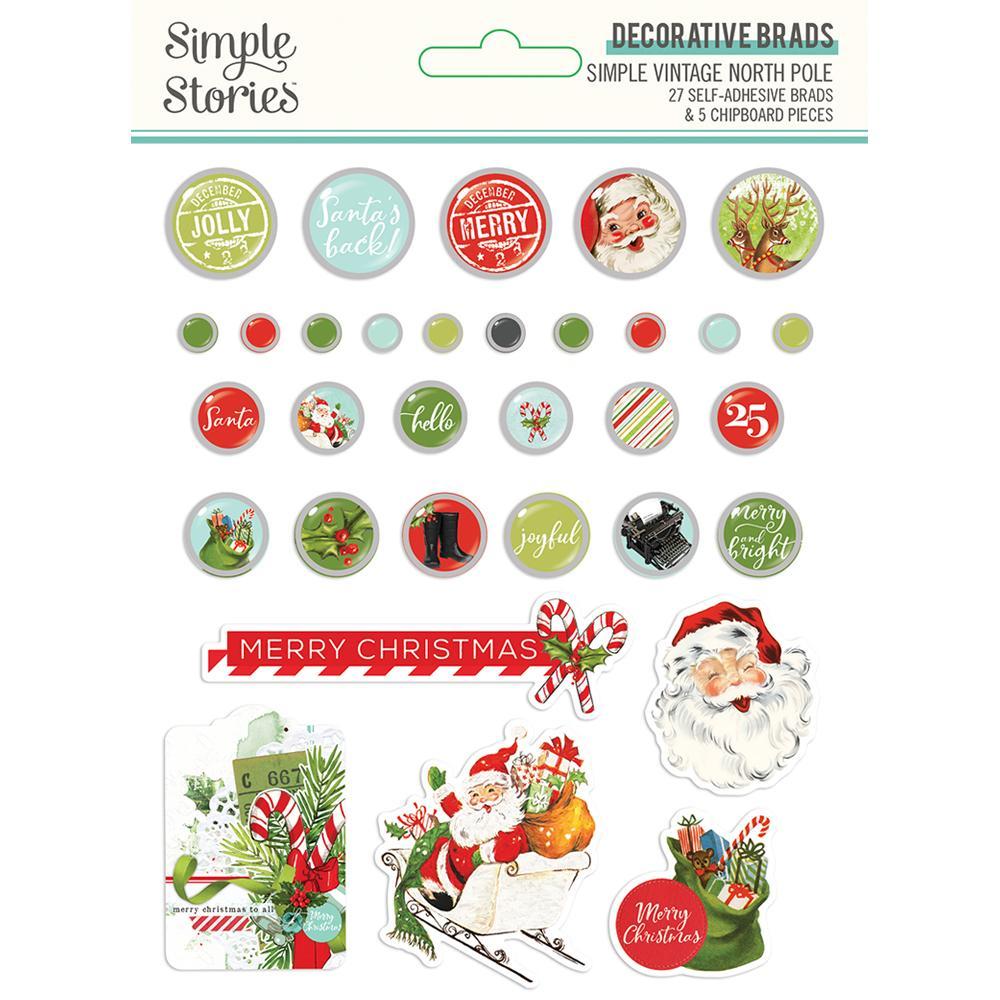 SIMPLE STORIES NORTH POLE BRADS - SS13628