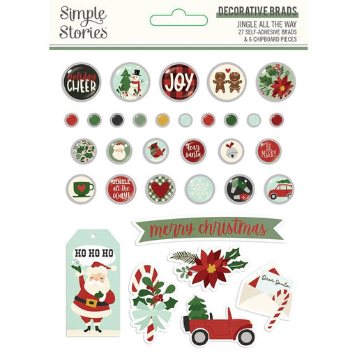 SIMPLE STORIES JINGLE ALL THE WAY BRADS - SS13723