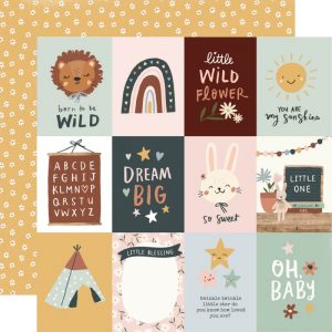 SIMPLE STORIES BOHO BABY 12 X 12 PAPER 3 X 4 ELEMENTS - SS17511