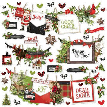 SIMPLE STORIES VINTAGE XMAS LODGE 12 X 12 STICKER BANNER - SS18402