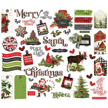SIMPLE STORIES VINTAGE XMAS LODGE BITS AND PIECES - SS18422