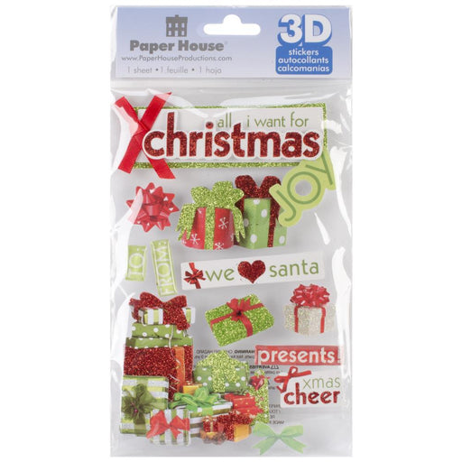 PAPER HOUSE ALL I WANT FOR CHRISTMAS 3D STICKERS - STDM0179