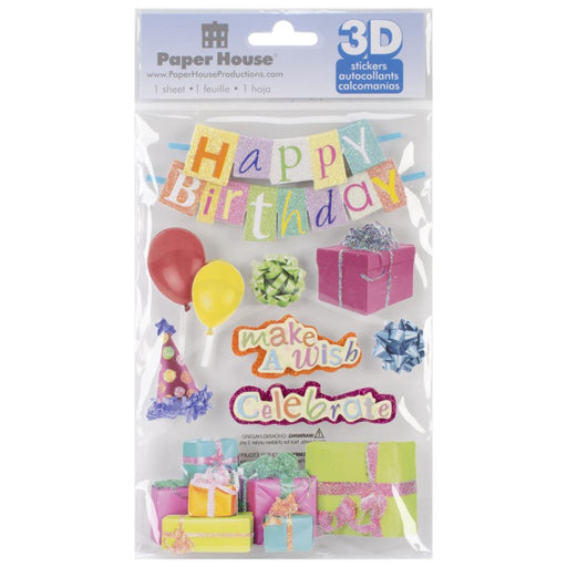 PAPER HOUSE HAPPY BIRTHDAY 3D STICKERS - STDM180E
