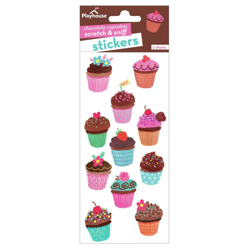 PLAYHOUSE 3D STICKERS SCRATCH N SNIFF CHOCOLATE CUP CAKES - STSC-7007