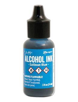 RANGER ADIRONDACK ALCOHOL INK SAIL BOAT BLUE