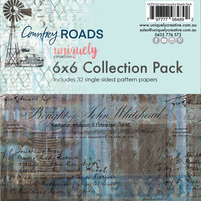 UNIQUELY CREATIVE 6 X 6 COLLECTION PACK COUNTRY ROAD - UCP2162