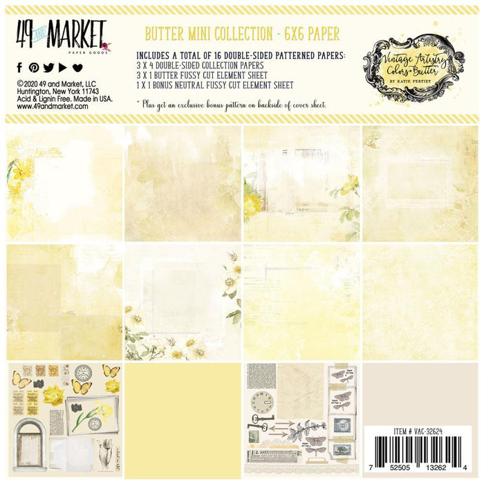 49 AND MARKET  6 X 6 PAPER PAD VINTAGE ARTISTRY BUTTER