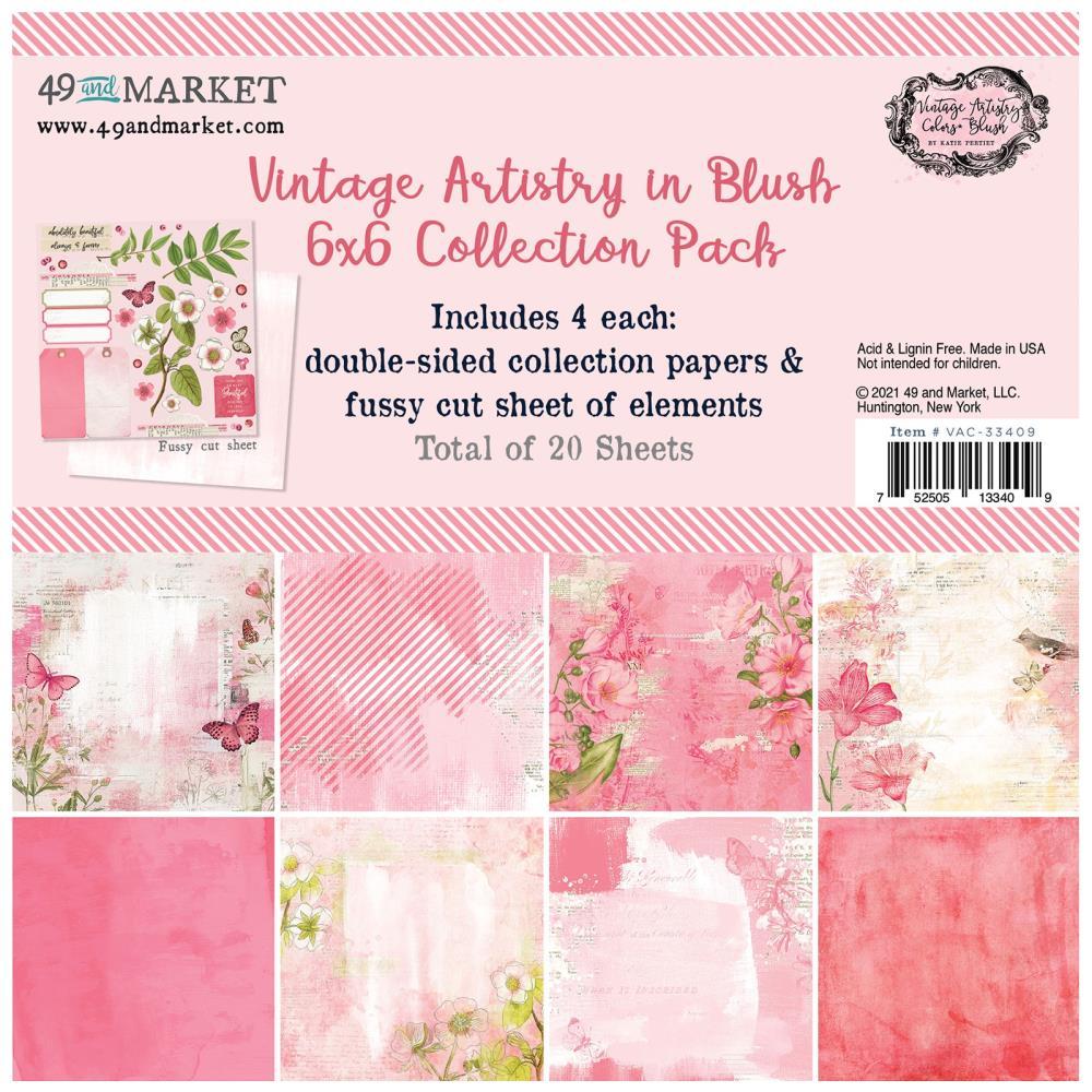 49 AND MARKET VINTAGE ARTISTRY BLUSH 6 X 6  PAPER PAD