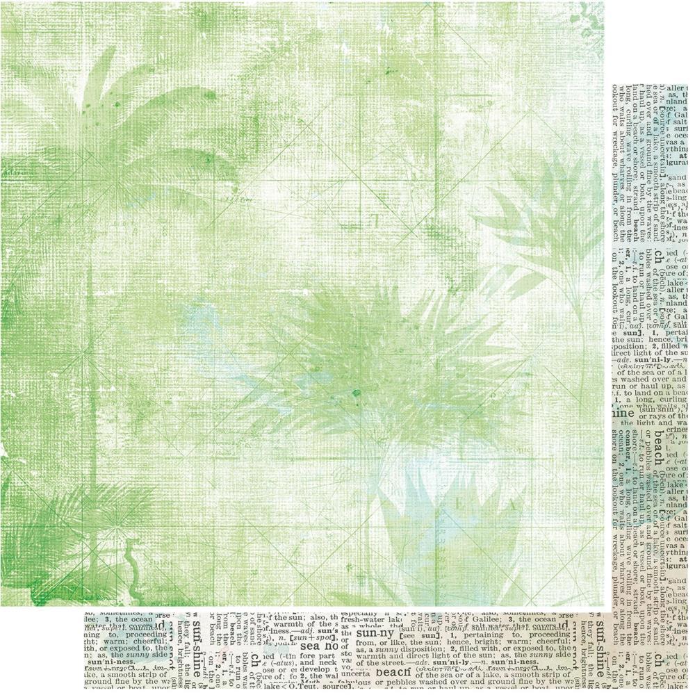 49ANDMARKET VINTAGE ARTISTRY BEACHED 12X12 PALM