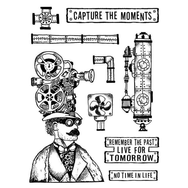 STAMPERIA  RUBBER STAMP 15CM X 20CM CAPTURE THE MOMENT