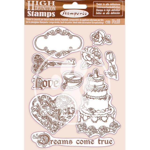 STAMPERIA RUBBER STAMP 14CM X 18CM SLEEPING BEAUTY DREAMS CA