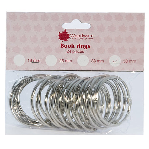 WOODWARE 50MM BOOK RINGS PK 24 - WW2844