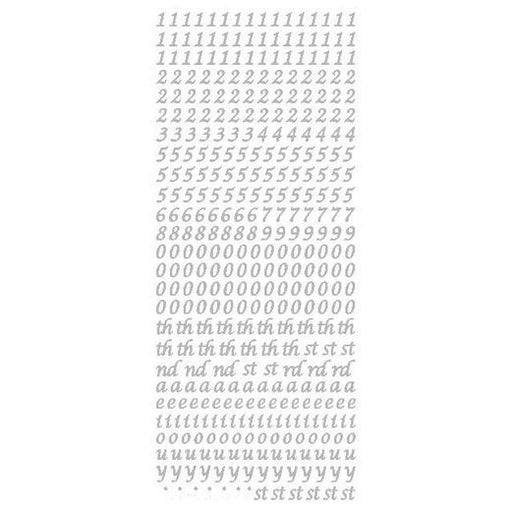 STICKER 6MM NUMBERS AND VOWELS SILVER - XL825P-02